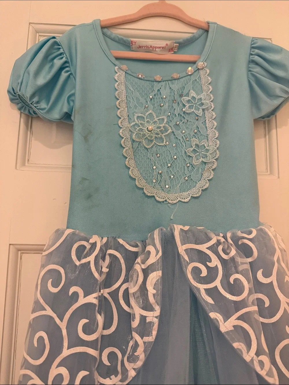 Light Blue Princess Tulle Costume Dress - Kids Theater- Cinderella